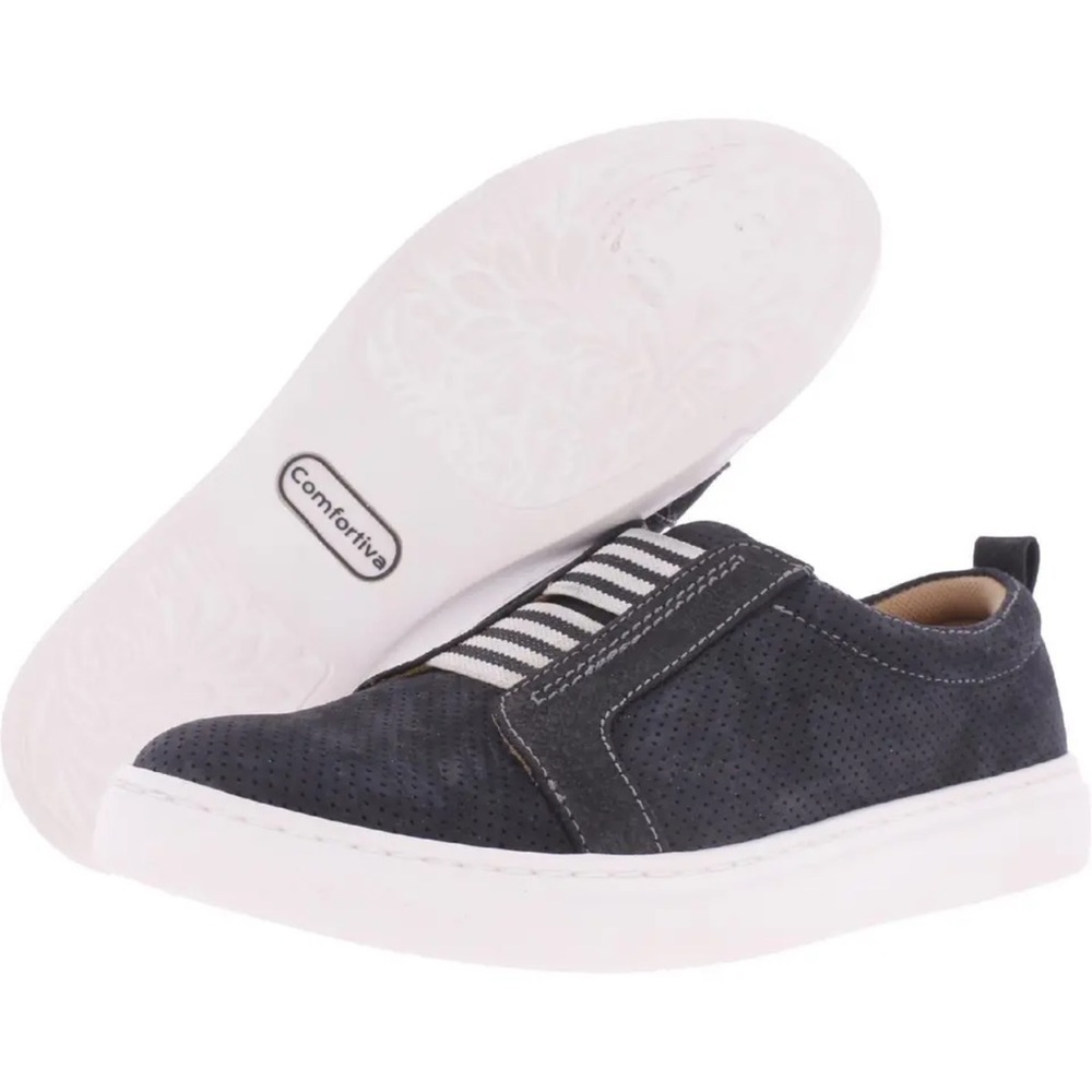 Comfortiva black suede slip on sneakers sz 8m $110